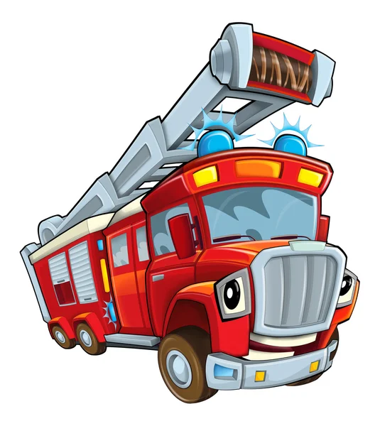 Camión de bomberos rojo de dibujos animados —  Fotos de Stock