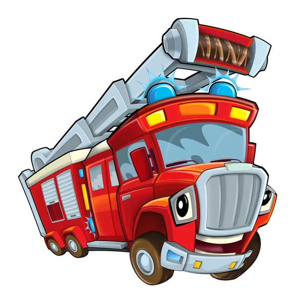 Roter Cartoon-Feuerwehrwagen — Stockfoto