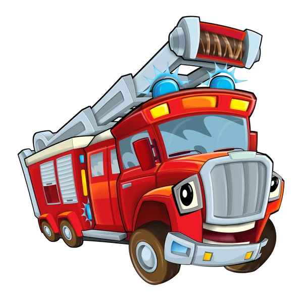 Roter Cartoon-Feuerwehrwagen — Stockfoto