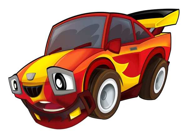 Мультфильм быстрый автомобиль - изолированный - иллюстрация для детей — стоковое фото