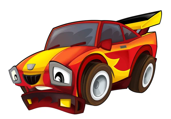 Desenhos animados carro rápido - isolado - ilustração para crianças — Fotografia de Stock