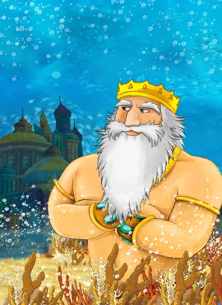 Подводное царство со старшим королём — стоковое фото
