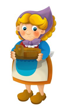 Çizgi film çiftçi kadın