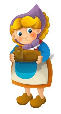 Çizgi film çiftçi kadın