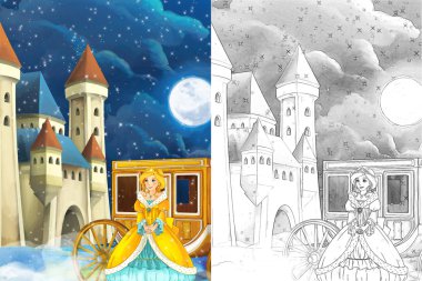 Prenses veya Kraliçe ile çizgi film sahne