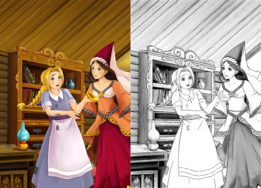 eski geleneksel mutfak - kadınlar konuşmak