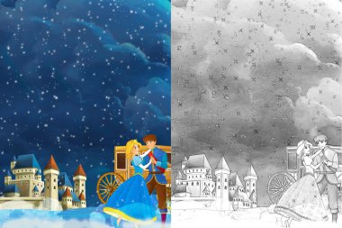 Prens ve Prenses ile çizgi film sahne