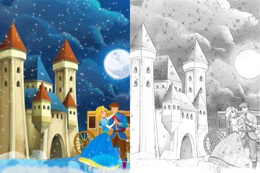 Prens ve Prenses ile çizgi film sahne