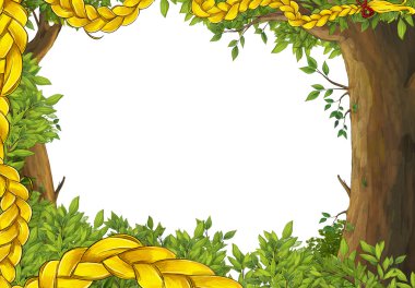 Orman sahne cartoon - sınır 