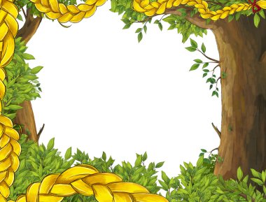 Orman sahne cartoon - sınır 