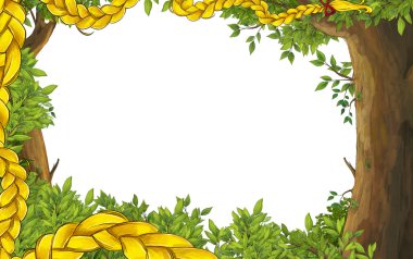 Orman sahne cartoon - sınır 