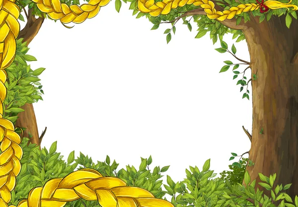 Orman sahne cartoon - sınır 