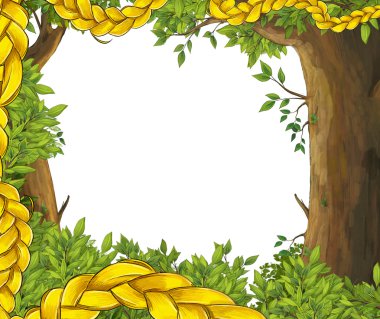 Orman sahne cartoon - sınır 