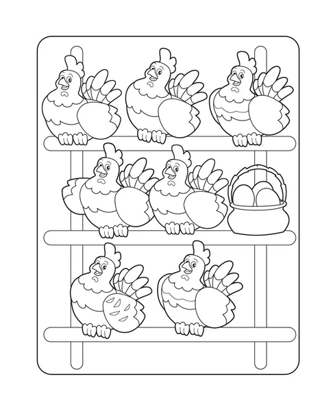Die Wirtin im glücklichen Hühnerstall für lächelnde Eier — Stockfoto