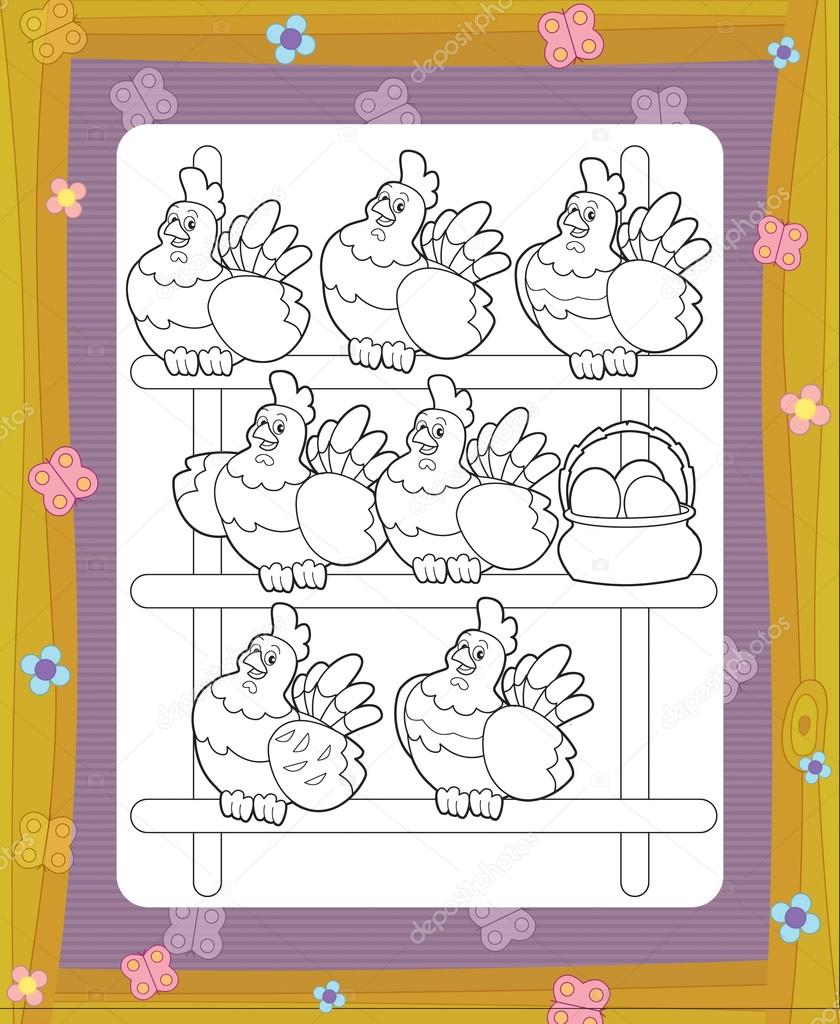 Imagens de Hen coloring sem royalties | DepositPhotos, image size:840x1024