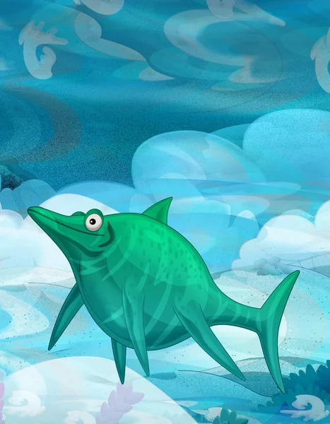 Cartoon onderwater dinosaurus — Stockfoto