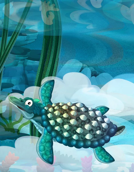 Cartoon underwater dinosaur — Stock Photo, Image