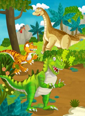 Karikatür mutlu dinozorlar