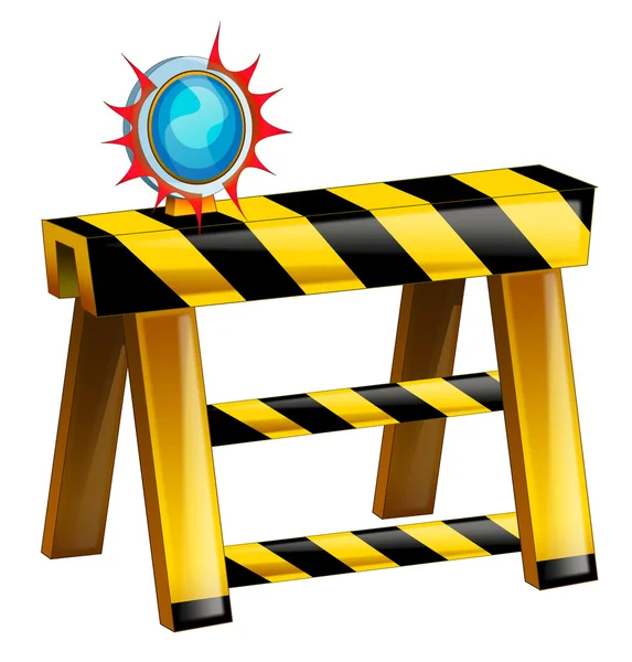 Cartoon road block - barricade — Stock Photo, Image