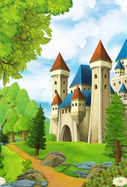 Castle on the hill near the forest — Stock Photo, Image