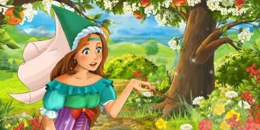 şirin manga kız çayır üzerinde