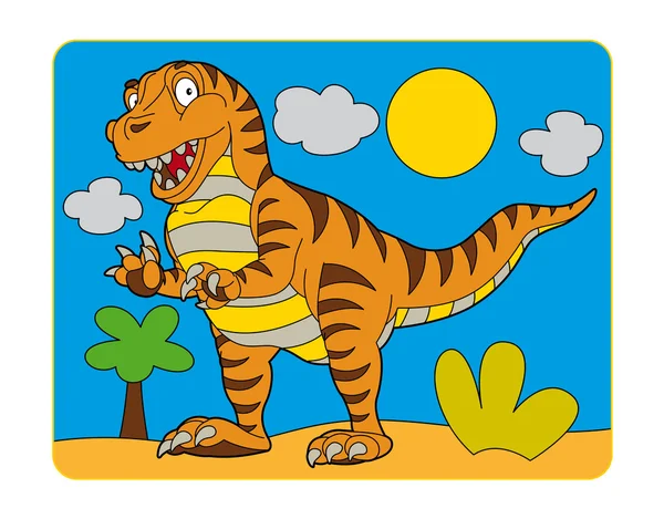 Cartoon szczęśliwy dinozaur - ilustracja dla dzieci — Zdjęcie stockowe