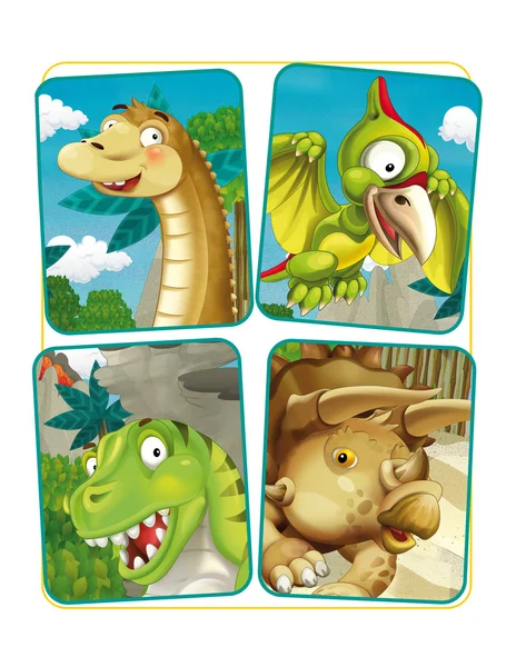 Cartoon dinosaur exercise page - illustration for children — Stock Photo, Image