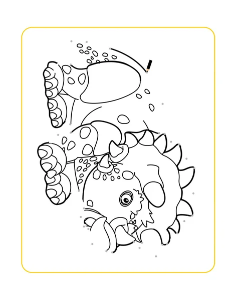 Cartoon dinosaur - triceratops - coloring page - illustration for the children