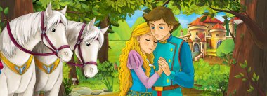 royal çift üzerinde çayır çekici