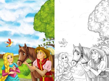 bazı bahçede yürüyen genç adam