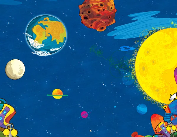 Cartoon utrymme - ytan några asteroid — Stockfoto