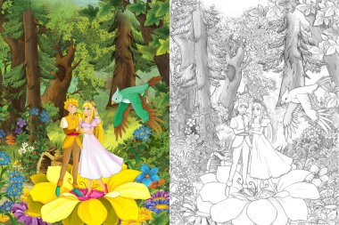 Yakışıklı Prens ve Prenses ormanda 