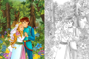 Yakışıklı Prens ve Prenses ormanda 