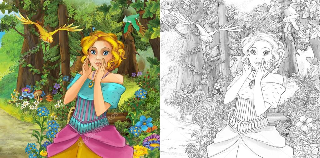 Desenhos para colorir para crianças linda princesa disney