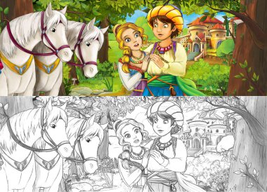 şirin royal çift üzerinde çayır çekici 