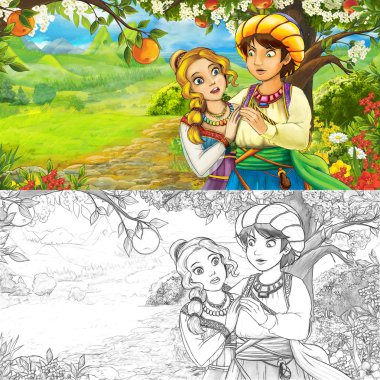 şirin royal çift üzerinde çayır çekici