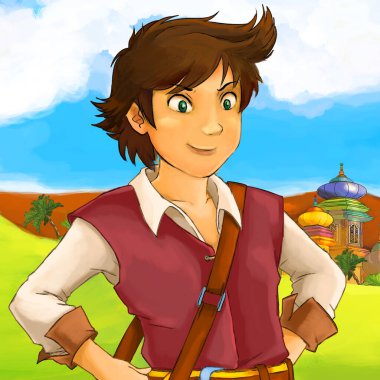 çocuklar için prens ya da prenses resimli bir peri masalı olan Arap çizgi filmi.