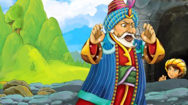 çocuklar için prens ya da prenses resimli bir peri masalı olan Arap çizgi filmi.