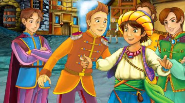 çocuklar için prens ya da prenses resimli bir peri masalı olan Arap çizgi filmi.