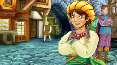 çocuklar için prens ya da prenses resimli bir peri masalı olan Arap çizgi filmi.