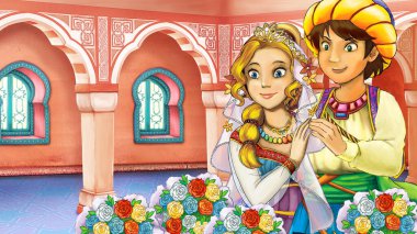 çocuklar için prens ya da prenses resimli bir peri masalı olan Arap çizgi filmi.