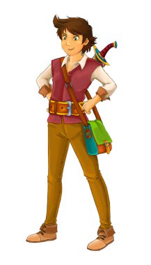 Arap masal prensi ile çizgi film sahnesi - çocuklar için illüstrasyon