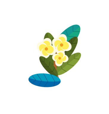 çocuklar için beyaz arkaplanlı çiçekli karikatür sahnesi