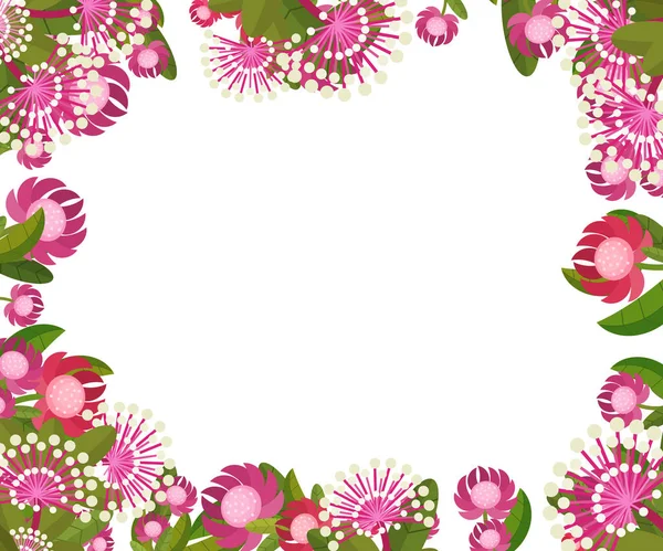 Cartoon Scene Floral Frame Colorful Flowers Illustration Children — Stock Photo, Image