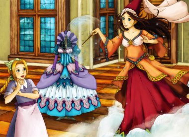 karikatür masal sahnesi-farklı hikayeler