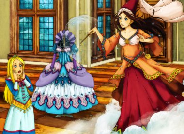 karikatür masal sahnesi-farklı hikayeler