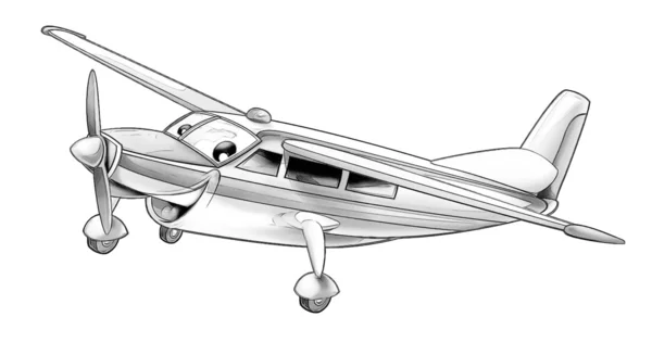 Coloring page - light aircraft — Stock Photo, Image