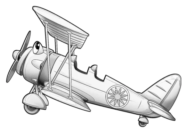 Coloring page - biplane — Stock Photo, Image