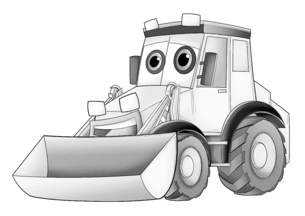 Coloring page - excavator — Stock Photo, Image