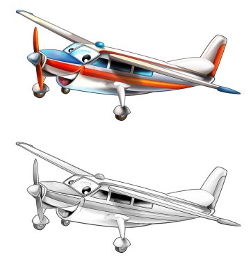 Coloring page - light aircraft clipart